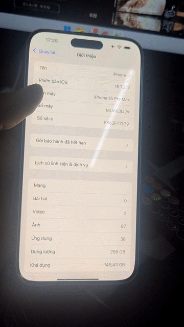 Apple iPhone 15 Pro Max "bp" 256GB Xám. Mua bán Điện thoại tại Quận Phú Nhuận Tp Hồ Chí Minh được đăng bởi Huỳnh Quý hình 1