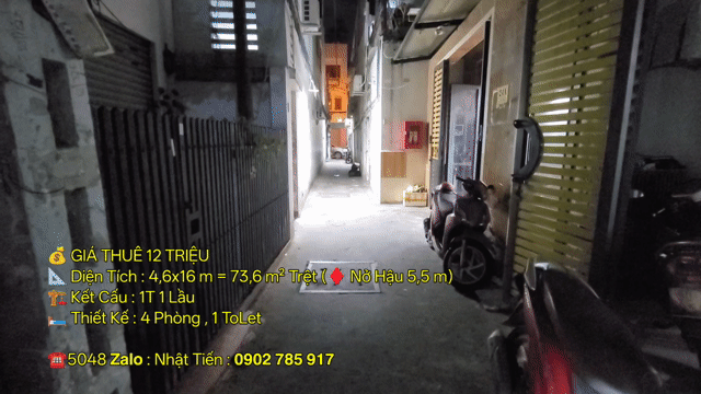 Cho thuê Nhà ở Quận Tân Bình Tp Hồ Chí Minh diện tích 73 m² giá 12 triệu/tháng