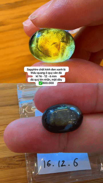 Đá Sapphire Đen xanh lá 16x12x6mm. Mua bán Cây cảnh, đồ trang trí tại Quận 1 Tp Hồ Chí Minh được đăng bởi Rio Natural Gemstone Jewelry hình 1