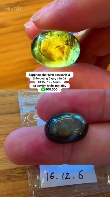 Đá Sapphire Đen xanh lá 16x12x6mm. Mua bán Cây cảnh, đồ trang trí tại Quận 1 Tp Hồ Chí Minh được đăng bởi Rio Natural Gemstone Jewelry hình 1