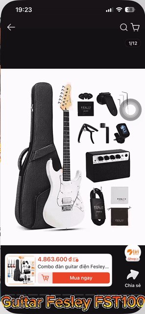 Đàn guitar điện Fesley Deluxe Đen, mỹ sản xuất. Mua bán Nhạc cụ tại Thành phố Thủ Dầu Một Bình Dương được đăng bởi Trịnh Hoàng hình 1