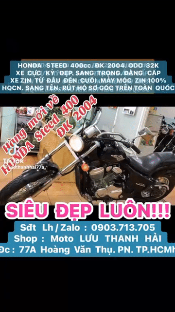 HONDA  STEED 400.ĐK 2004.ODO 32K.XE ZIN CHINHS CHỦ. Mua bán Xe máy tại Quận Phú Nhuận Tp Hồ Chí Minh được đăng bởi MOTO LUU THANH HAI  77A hình 1