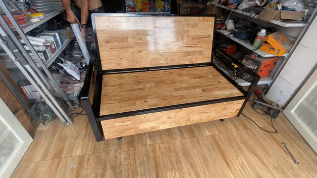 Sofa giường xếp gấp gọn (1.4 x 2 mét), gỗ cao su. Mua bán Giường, chăn ga gối nệm tại Huyện Nhà Bè Tp Hồ Chí Minh được đăng bởi Nội thất cơ khí Xuân Sắt hình 1