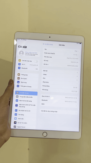 Apple iPad Pro 10.5 64GB Wifi Vàng. Mua bán Máy tính bảng tại Quận Hoàng Mai Hà Nội được đăng bởi Ly Ly hình 1