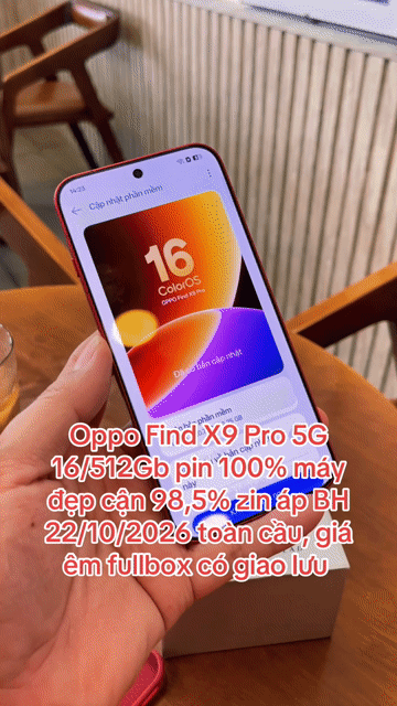 Oppo Find X9 Pro 5G 512GB Đỏ mận 98% zin fullbox. Mua bán Điện thoại tại Thành phố Mỹ Tho Tiền Giang được đăng bởi LH Max Dilys hình 1