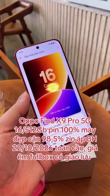 Oppo Find X9 Pro 5G 512GB Đỏ mận 98% zin fullbox. Mua bán Điện thoại tại Thành phố Mỹ Tho Tiền Giang được đăng bởi LH Max Dilys hình 1