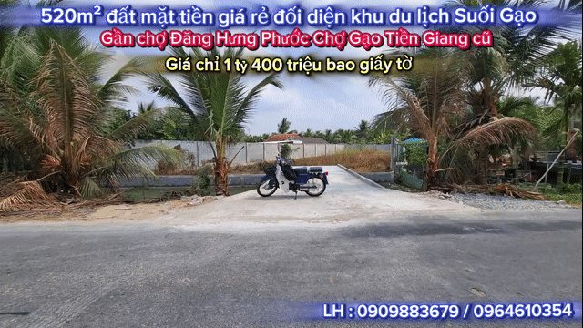 Mua bán Đất Huyện Chợ Gạo Tiền Giang diện tích 520 m² giá 1,4 tỷ