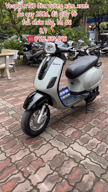 Xe máy điện Vespa Xám xanh đủ giấy. Mua bán Xe máy tại Quận Bắc Từ Liêm Hà Nội được đăng bởi Xe điện Bình Phương hình 1