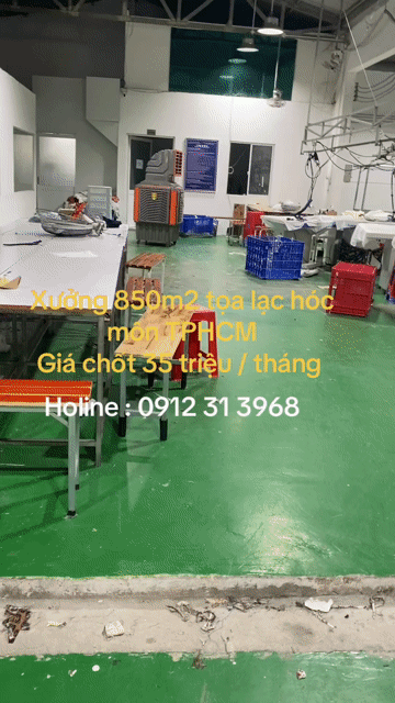 Cho thuê Văn phòng, Mặt bằng kinh doanh Huyện Hóc Môn Tp Hồ Chí Minh diện tích 850 m² giá 35 triệu/tháng