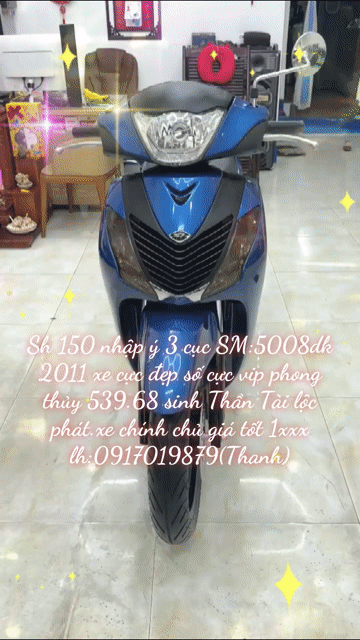 SH150i Nhập Ý 3 cục số VIP 539.68 dk 2011 Xanh. Mua bán Xe máy tại Thành phố Vũng Tàu Bà Rịa - Vũng Tàu được đăng bởi XE MÁY BẢO THANH  TPVŨNG TÀU hình 1