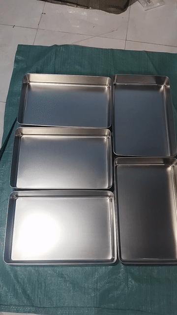 Khay nướng Inox 304 Bạc 44x29x6.3 cm. Mua bán Dụng cụ nhà bếp tại Quận Tân Phú Tp Hồ Chí Minh được đăng bởi Cụ Già Khó Tính hình 1