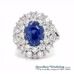 Platinum Diamond and Natural Sapphire Cluster Ring 360 video