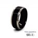8.7mm Black Zirconium Ring with Natural Polished Edges 360 video