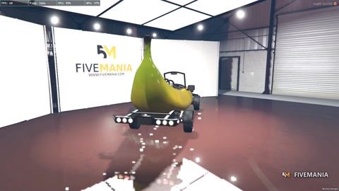 FIVEM Banana Car | Unique Novelty Vehicle [Unbadged] Add-On | Open-Top Design | Working Lights | Optimized | Fivem Ready | High Quality, video preview