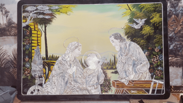Tranh sơn mài Công Giáo 40x60cm phong cách xưa. Mua bán Đồ sưu tầm, đồ cổ tại Quận Bình Tân Tp Hồ Chí Minh được đăng bởi Mục đồng dưới phố hình 1