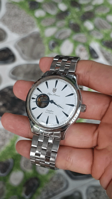 Olympia Star Open Heart Nam Thép Bạc 40mm. Mua bán Đồng hồ tại Thành phố Mỹ Tho Tiền Giang được đăng bởi Kiệt hình 1