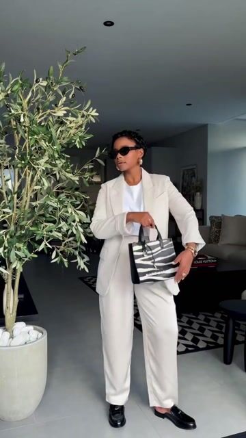 H&M Satin Cream Tailored Trousers – Size EUR36 | Like New