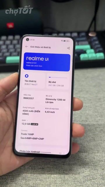 Realme GT Neo 2T 12GB/256GB Trắng zin. Mua bán Điện thoại tại Thành phố Thủ Đức Tp Hồ Chí Minh được đăng bởi Võ Nhân hình 1