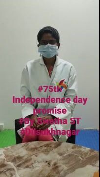 Pinnacle Blooms Network 75th Independence Day Promise by Mallekedi Swetha, Speech Therapist of Pinnacle @ Dilsukhnagar in Telugu