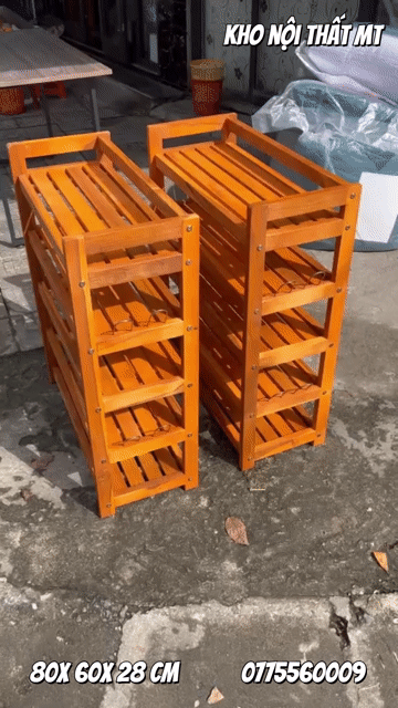 Kệ Để Giày Dép Gỗ Tự Nhiên Giá Rẻ, 3-4-5 Tầng. Mua bán Tủ, kệ gia đình tại Quận Cẩm Lệ Đà Nẵng được đăng bởi Kho Nội Thất MT  hình 1