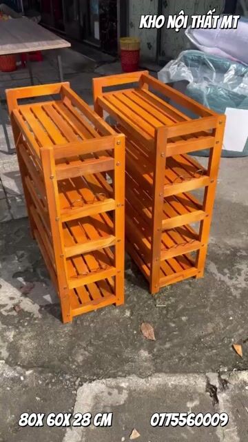 Kệ Để Giày Dép Gỗ Tự Nhiên Giá Rẻ, 3-4-5 Tầng. Mua bán Tủ, kệ gia đình tại Quận Cẩm Lệ Đà Nẵng được đăng bởi Kho Nội Thất MT  hình 1