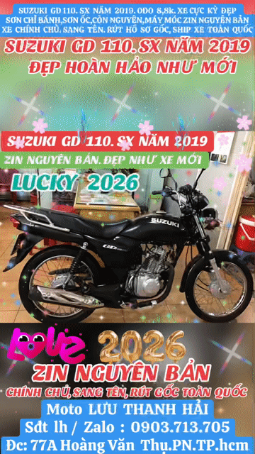 .SUZUKI GD 110. SX NĂM 2019. ODO 8,8k.MÁY MÓC ZIN. Mua bán Xe máy tại Quận Phú Nhuận Tp Hồ Chí Minh được đăng bởi MOTO LUU THANH HAI  77A hình 1