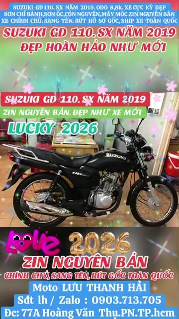 .SUZUKI GD 110. SX NĂM 2019. ODO 8,8k.MÁY MÓC ZIN. Mua bán Xe máy tại Quận Phú Nhuận Tp Hồ Chí Minh được đăng bởi MOTO LUU THANH HAI  77A hình 1