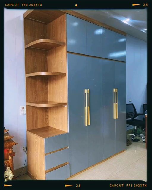 Tủ quần áo Chinhuei 4 cánh 3 hộc màu xám vân gỗ. Mua bán Tủ, kệ gia đình tại Quận Liên Chiểu Đà Nẵng được đăng bởi Xưởng nội thất nhựa Chinhuei 490 Âu Cơ Đà Nẵng hình 1