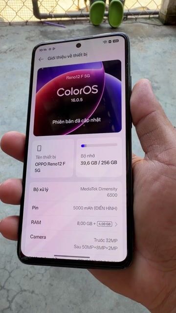 OPPO Reno12 F 5G Xanh 256GB cấn viền nhẹ. Mua bán Điện thoại tại Huyện Phù Cát Bình Định được đăng bởi xuân linh hình 1