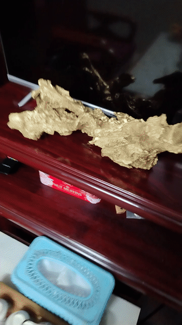 Lũa phong thủy Gỗ lũa phủ vàng 45cm. Mua bán Đồ sưu tầm, đồ cổ tại Quận Ba Đình Hà Nội được đăng bởi Nguyễn Quang Trung hình 1