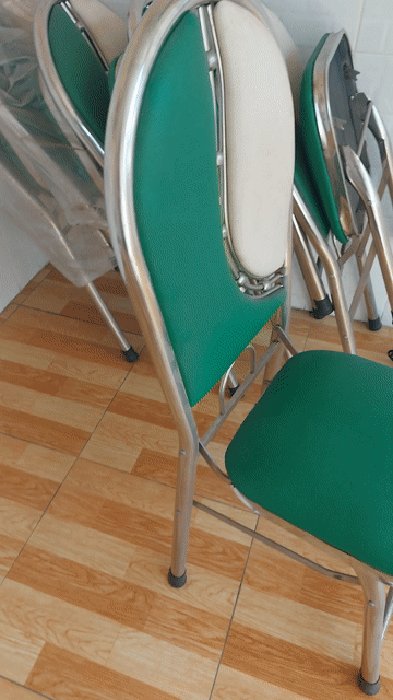 Ghế gấp Inox nệm Xanh lá. Mua bán Bàn ghế tại Huyện Long Hồ Vĩnh Long được đăng bởi Sơn Hiền hình 1