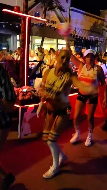Night parade, costumed crowds