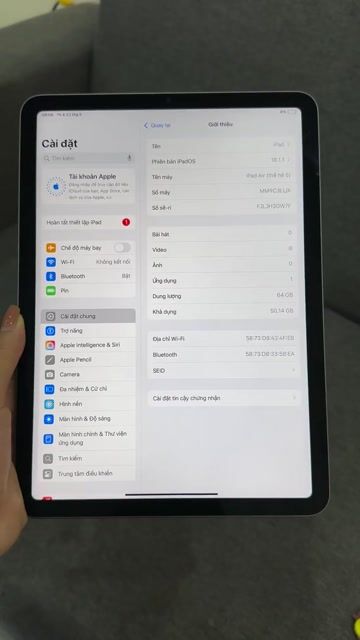 Apple iPad Air 5 64GB Xám. Mua bán Máy tính bảng tại Quận Hoàng Mai Hà Nội được đăng bởi Ly Ly hình 1