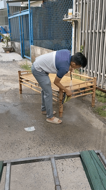 Giường tre nâu đa dạng kích cỡ. Mua bán Giường, chăn ga gối nệm tại Quận 12 Tp Hồ Chí Minh được đăng bởi Bố Kẹo Chíp hình 1