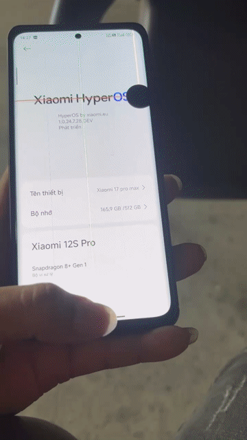 Xiaomi 12S Pro 512GB Xám Màn sọc đốm. Mua bán Điện thoại tại Quận Bình Tân Tp Hồ Chí Minh được đăng bởi minh long  hình 1
