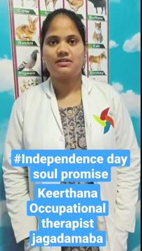 Pinnacle Blooms Network 75th Independence Day Promise by B. Keerthana, Occupational Therapist of Pinnacle @ Visakhapatnam in Telugu