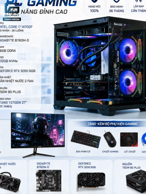 🔥 PC GAMING CAO CẤP CORE i7 14700F / RTX 3050 6G. Mua bán Máy tính để bàn tại Quận 6 Tp Hồ Chí Minh được đăng bởi Trần Thành Đại hình 1
