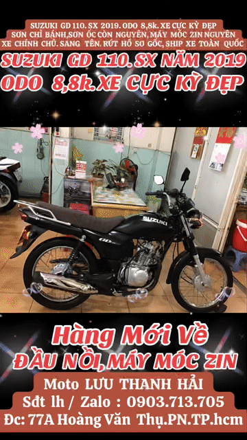 .SUZUKI GD 110. SX NĂM 2019. ODO 8,8k.MÁY MÓC ZIN. Mua bán Xe máy tại Quận Phú Nhuận Tp Hồ Chí Minh được đăng bởi MOTO LUU THANH HAI  77A hình 1