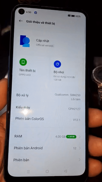 Oppo A53 Xanh 4GB/128GB. Mua bán Điện thoại tại Quận 12 Tp Hồ Chí Minh được đăng bởi Kim Hoàng hình 1