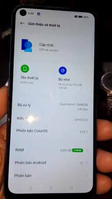 Oppo A53 Xanh 4GB/128GB. Mua bán Điện thoại tại Quận 12 Tp Hồ Chí Minh được đăng bởi Kim Hoàng hình 1