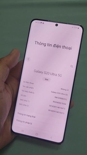 Samsung S20 Ultra 128GB Xám 6.9 inch. Mua bán Điện thoại tại Huyện Bình Chánh Tp Hồ Chí Minh được đăng bởi Thảo Samsung hình 1