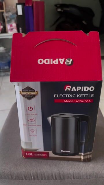 Ấm đun siêu tốc Rapido RK1817-G Inox 304. Mua bán Bếp, lò, đồ điện nhà bếp tại Quận 12 Tp Hồ Chí Minh được đăng bởi Tiêu Linh Tiểu Loan hình 1