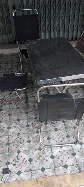 Bộ bàn ghế ăn Inox Đen. Mua bán Bàn ghế tại Quận Tân Phú Tp Hồ Chí Minh được đăng bởi Tài lê hình 1