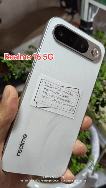 Realme 16 (5G) R8+256 Pin7000 Bh2027. Mua bán Điện thoại tại Huyện Trảng Bàng Tây Ninh được đăng bởi Sun Mobile Shop Điện Thoại Trảng Bàng Tây Ninh 01 hình 1