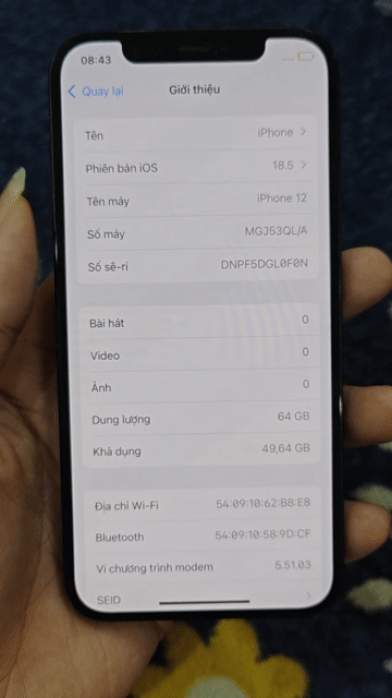 Apple iPhone 12 64GB Đen Zin. Mua bán Điện thoại tại Quận Hoàng Mai Hà Nội được đăng bởi Nqhuy hình 1