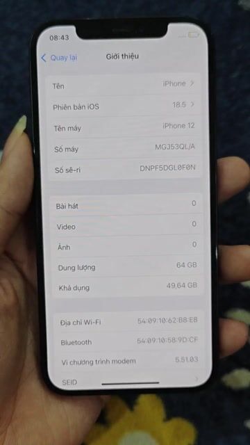 Apple iPhone 12 64GB Đen Zin. Mua bán Điện thoại tại Quận Hoàng Mai Hà Nội được đăng bởi Nqhuy hình 1