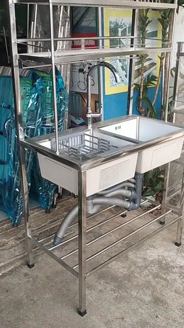compo khung chậu rửa inox 45/82 giá rẻ . Mua bán Thiết bị vệ sinh, nhà tắm tại Quận Liên Chiểu Đà Nẵng được đăng bởi INOX Phúc Lợi hình 1