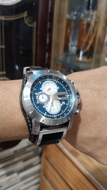 Fossil JR-1156 Nam Dây da Đen, bạc, xanh. Mua bán Đồng hồ tại Quận Cẩm Lệ Đà Nẵng được đăng bởi Đồng hồ Đà Nẵng  hình 1