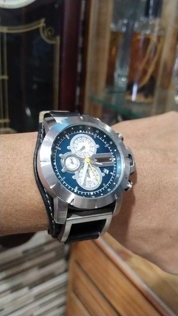 Fossil JR-1156 Nam Dây da Đen, bạc, xanh. Mua bán Đồng hồ tại Quận Cẩm Lệ Đà Nẵng được đăng bởi Đồng hồ Đà Nẵng  hình 1