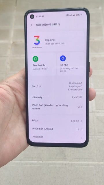 Realme GT Neo 3T 128GB Đen. Mua bán Điện thoại tại Huyện Hóc Môn Tp Hồ Chí Minh được đăng bởi Thông hình 1